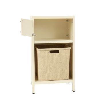 Elm Bend Freestanding Pull-Out Hamper Cabinet - Ivory