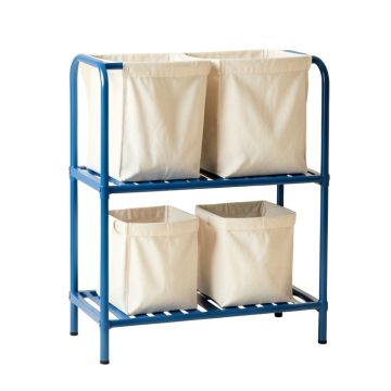 Cove Bluff Laundry Sorting Station With Plain Removable Bags - Blue