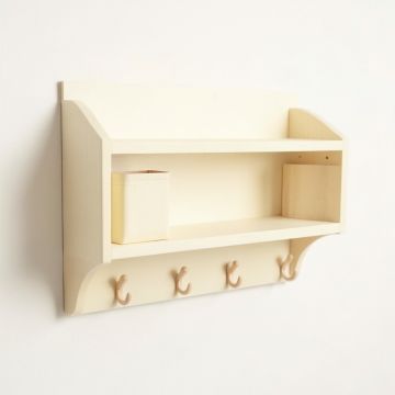 Cedar Edge Wall-Mounted Entryway Organizer Shelf - Cream (synthetic illustration; no displayed measurements)