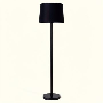 Cedar Branch Floor Lamp With A Plain Fabric Shade - Black (synthetic illustration; no displayed measurements)