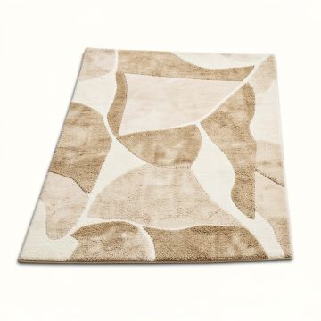 Estoria Abstract Tufted Wool Beige/Ivory Area Rug (synthetic illustration; no displayed measurements)