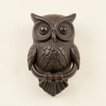 Owl Cast Iron Door Knocker (synthetic illustration; no displayed measurements)