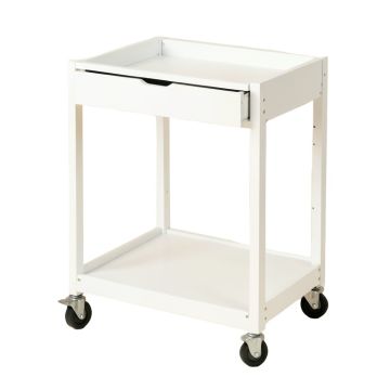 Wren Crest Empty Rolling Workshop Cart - White