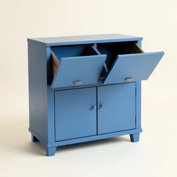 Olive Bluff Freestanding Pull-Out Hamper Cabinet - Blue (synthetic illustration; no displayed measurements)