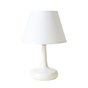 Holly Branch Table Lamp With A Plain Fabric Shade - White