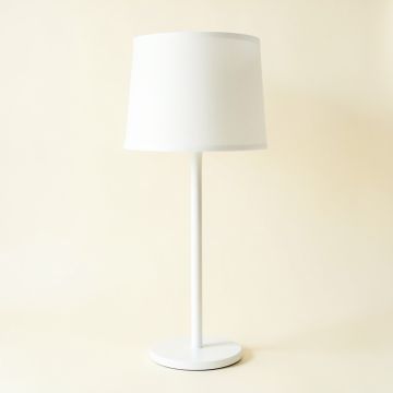 Oak Branch Floor Lamp With A Plain Fabric Shade - White (synthetic illustration; no displayed measurements)