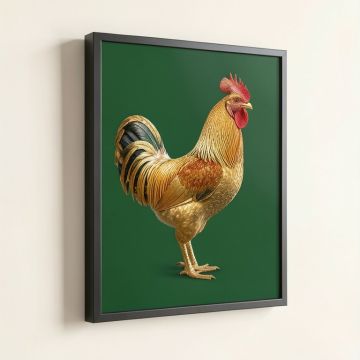 Band Of Gold Rooster - Print (synthetic illustration; no displayed measurements)