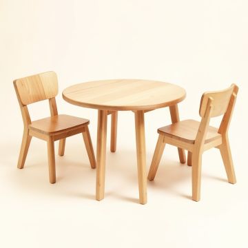 Sweedi Kids Solid Wood Half-Circle Arts And Crafts Table And Chair Set (synthetic illustration; no displayed measurements)