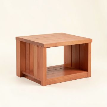 Aspen Bridge Narrow Outdoor Storage Bench - Terracotta (synthetic illustration; no displayed measurements)