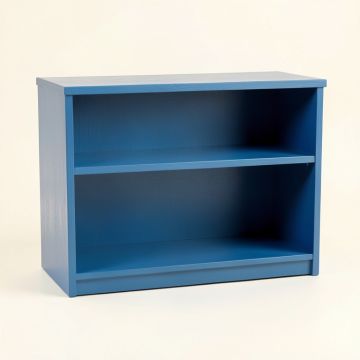 Dune Bridge Low Bookcase - Blue (synthetic illustration; no displayed measurements)