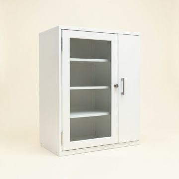 34.6 '' Glass Doors With Lock Storage Cabinet (synthetic illustration; no displayed measurements)