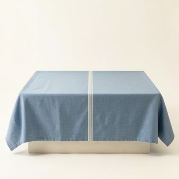 Vale Arc Flat Bed Sheet - Blue (synthetic illustration; no displayed measurements)