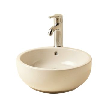 Ceramic Circular Vessel Bathroom Sink With Faucet
