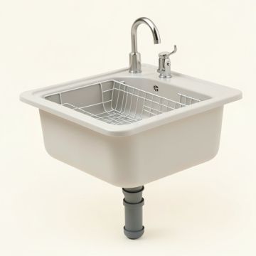 Kore 33 '' L X 20 '' W Farmhouse/Apron Kitchen Sink With Sink Grid And Drain Assembly (synthetic illustration; no displayed measurements)