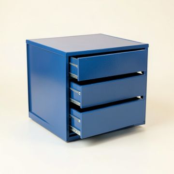 Ash Brook Small-Parts Storage Drawer Cabinet - Blue (synthetic illustration; no displayed measurements)