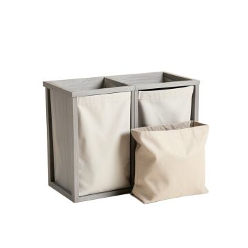 Harbor Crossing Laundry Sorting Station With Plain Removable Bags - Gray