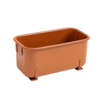 Olive Bluff Empty Railing Planter With Integral Brackets - Terracotta