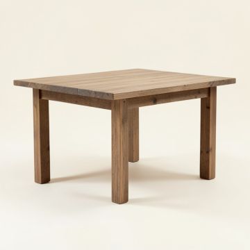 Piggott Rustic Solid Wood Dining Table (synthetic illustration; no displayed measurements)