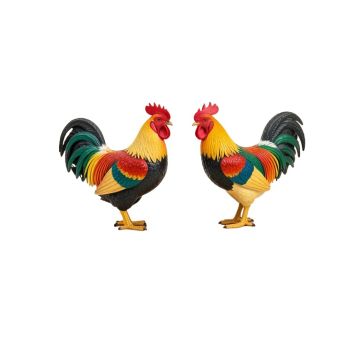 4 Piece Rooster Shelf Sitter Figurine Set