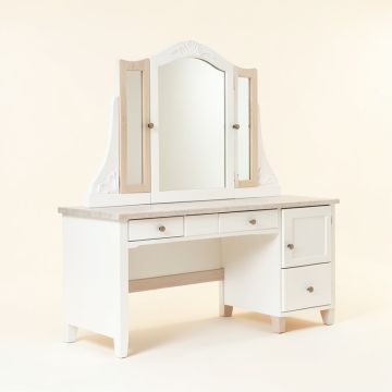 Solid Wood Vanity Set (synthetic illustration; no displayed measurements)