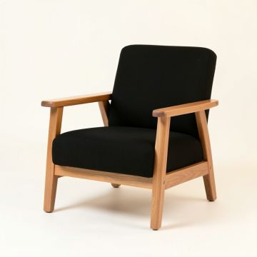 Elm Bend Upholstered Armchair - Black (synthetic illustration; no displayed measurements)