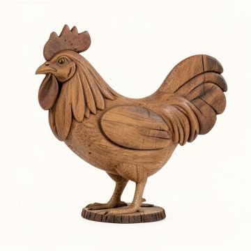 Rustic Rooster Farmhouse Wooden Wall Décor (synthetic illustration; no displayed measurements)