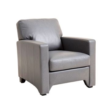 Leather Upholstered Arm Chair In Gray
