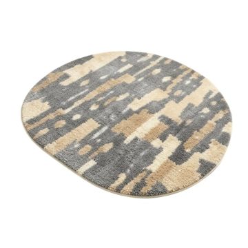 Abstract Tufted Wool Gray/Beige Area Rug