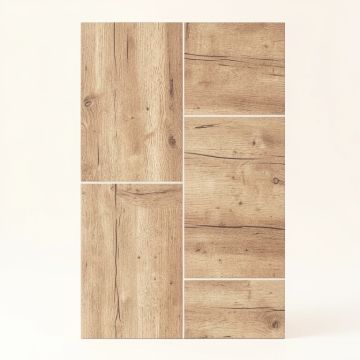 Woodwork 6 '' X 24 '' Porcelain Wood Look Wall & Floor Tile (synthetic illustration; no displayed measurements)