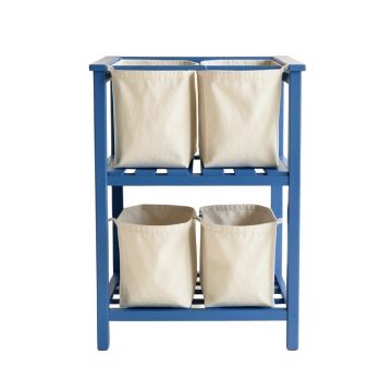 Clay Canyon Laundry Sorting Station With Plain Removable Bags - Blue