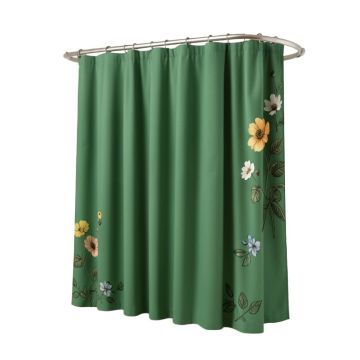 Robinett Flower Birds Single Shower Curtain + Hooks