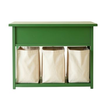 Moss Dale Laundry Sorting Station With Plain Removable Bags - Green