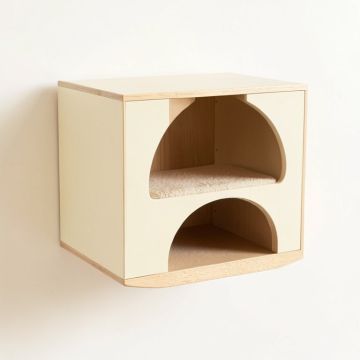 Wren Crest Wall-Mounted Cat Perch - Cream (synthetic illustration; no displayed measurements)