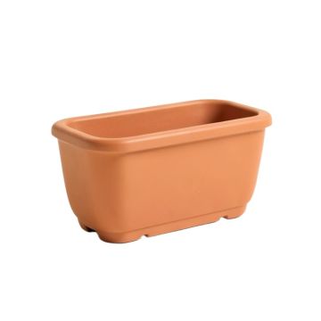 Dawn Branch Empty Railing Planter With Integral Brackets - Terracotta