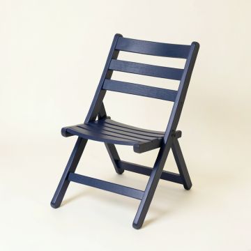 Rowan Crest Folding Outdoor Chair - Navy (synthetic illustration; no displayed measurements)