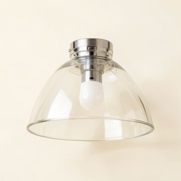 5.25 '' H X 5 '' W Glass Bell Ceiling Fan Fitter Shade ( Screw On ) In Clear (synthetic illustration; no displayed measurements)