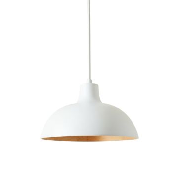 Cliff Brook Pendant Light Suspended From One Plain Cable - White