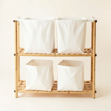 Juniper Crossing Laundry Sorting Station With Plain Removable Bags - White (synthetic illustration; no displayed measurements)
