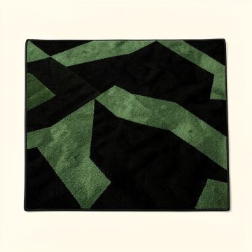 Ombre Geometric Black/Green Area Rug (synthetic illustration; no displayed measurements)