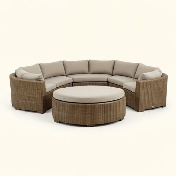 Khadajah Patio Furniture Round Outdoor Sectional Sofa Set Rattan Daybed Sunbed With (synthetic illustration; no displayed measurements)
