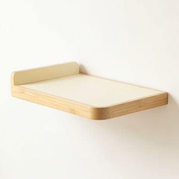 Slate Bend Wall-Mounted Cat Perch - Cream (synthetic illustration; no displayed measurements)
