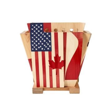 Stained American Flag Canadian Flag 10 Piece Cornhole Set