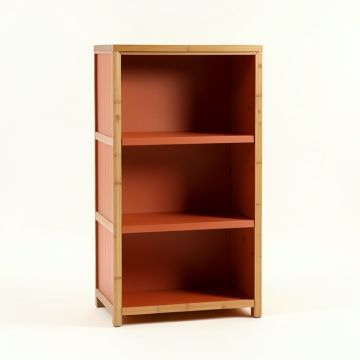 Olive Crest Freestanding Bookcase - Terracotta (synthetic illustration; no displayed measurements)