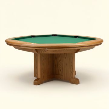 52 '' 8 - Player Oak Poker Table (synthetic illustration; no displayed measurements)