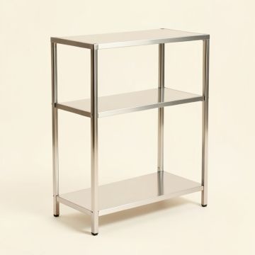 Njall 72.5 '' H X 48.5 '' W Stainless Steel Etagere Bookcase (synthetic illustration; no displayed measurements)