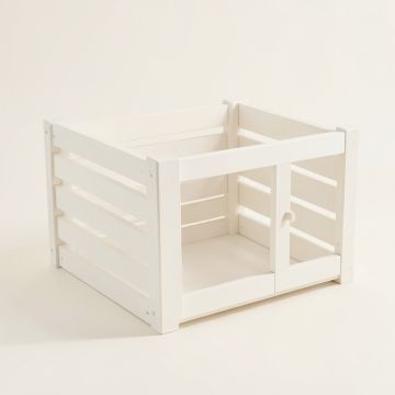 Spruce Arc Empty Furniture-Style Pet Crate - White (synthetic illustration; no displayed measurements)