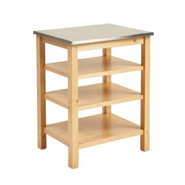 London 3 Tier Kitchen Cart With Stainless Steel Top