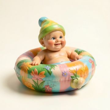 Emeline Sunbathing Sal Pool Floater Gnome Satue (synthetic illustration; no displayed measurements)