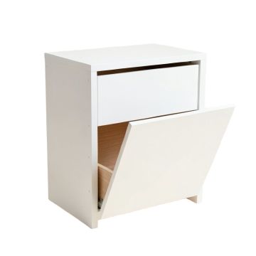 Clay Bridge Freestanding Pull-Out Hamper Cabinet - White