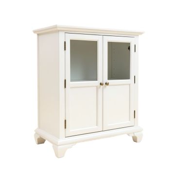 Winston Porter White Display Cabinet Furniture Storage Unit Vintage Cupboard Home